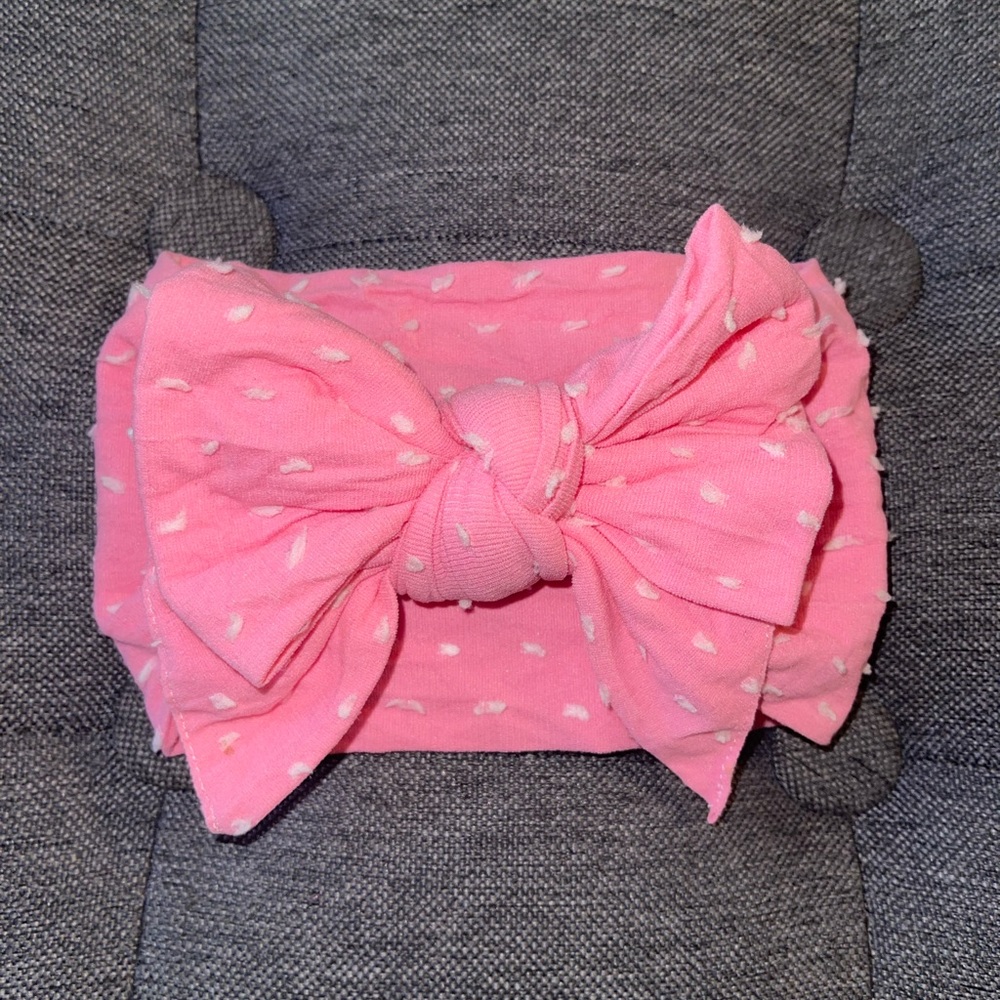 Baby Bling Shabby Dot Patterned Knot Headband